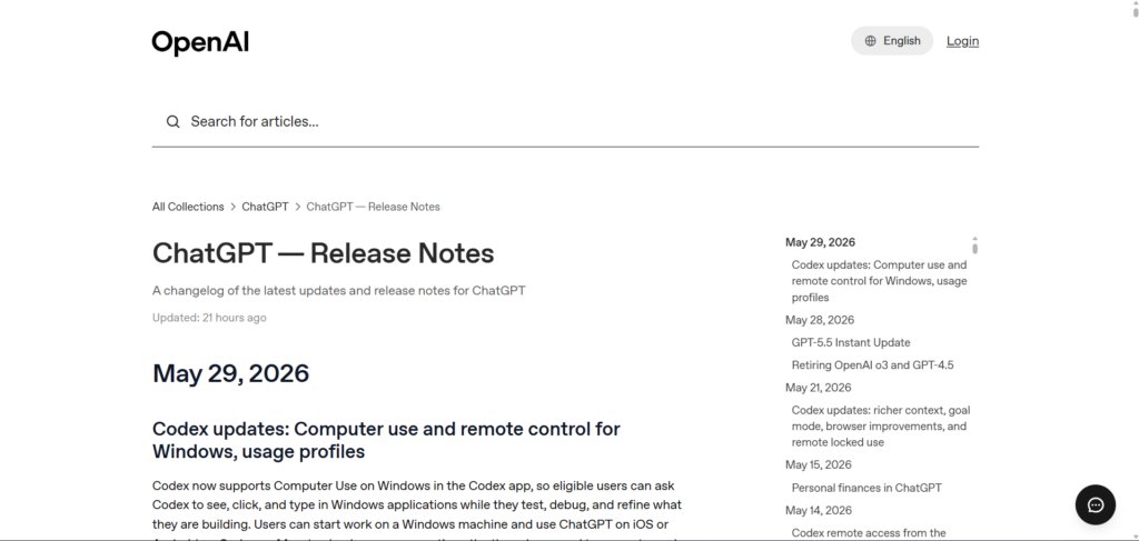 ChatGPT Release Notes