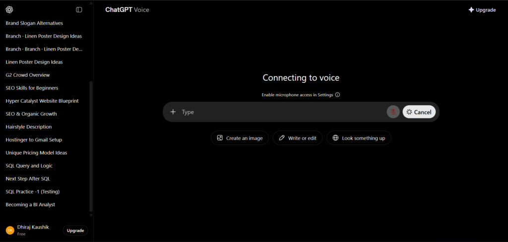ChatGPT Voice/Record Mode