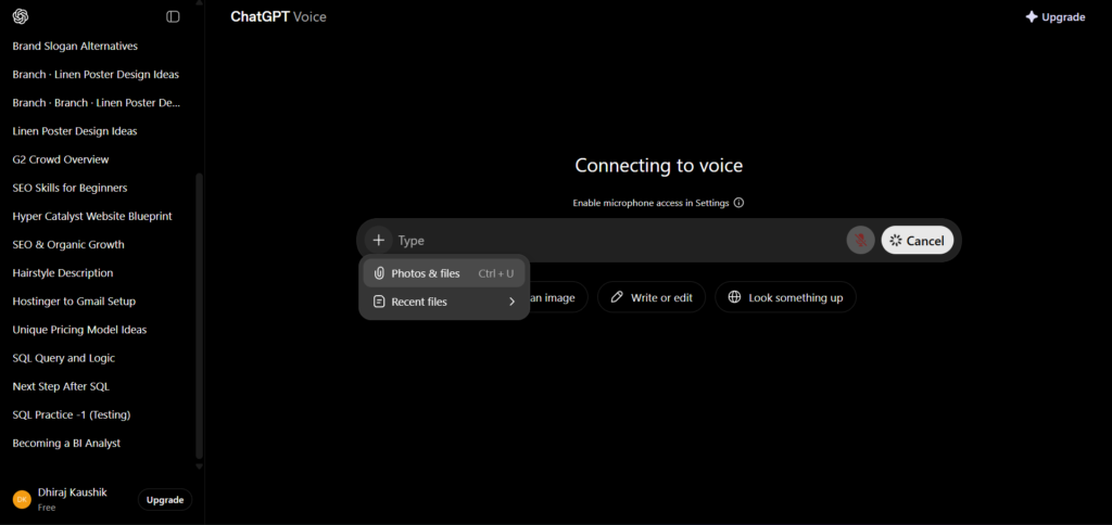 ChatGPT File Adding Option