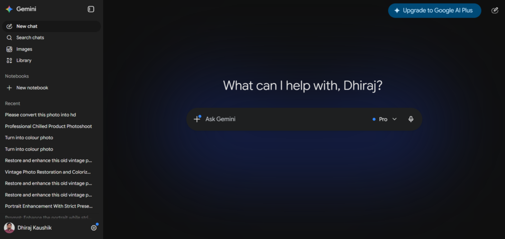 Gemini Home page