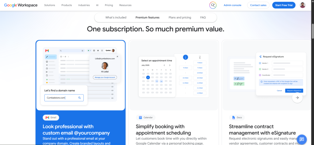 Google Workspace Gmail Option