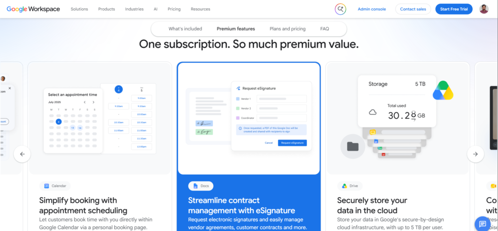 Google Workspace Docs Option