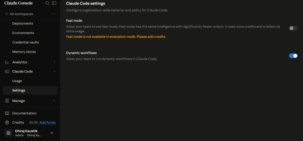 Claude Code Settings Page