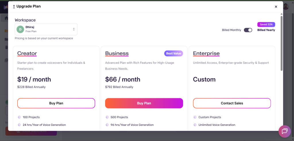 Murf AI Pricing
